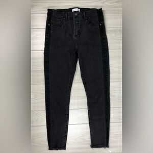 LOFT Made and Loved black frayed hem skinny jeans size 10/30